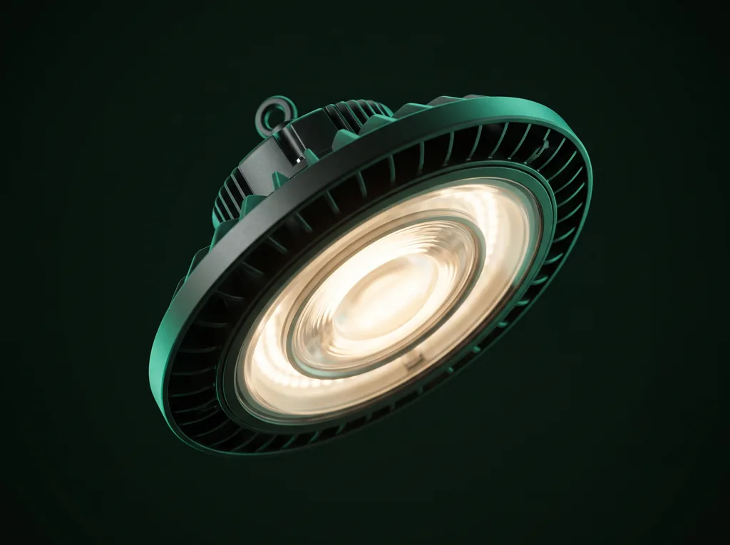 Campana LED UFO high-bay para galpón industrial