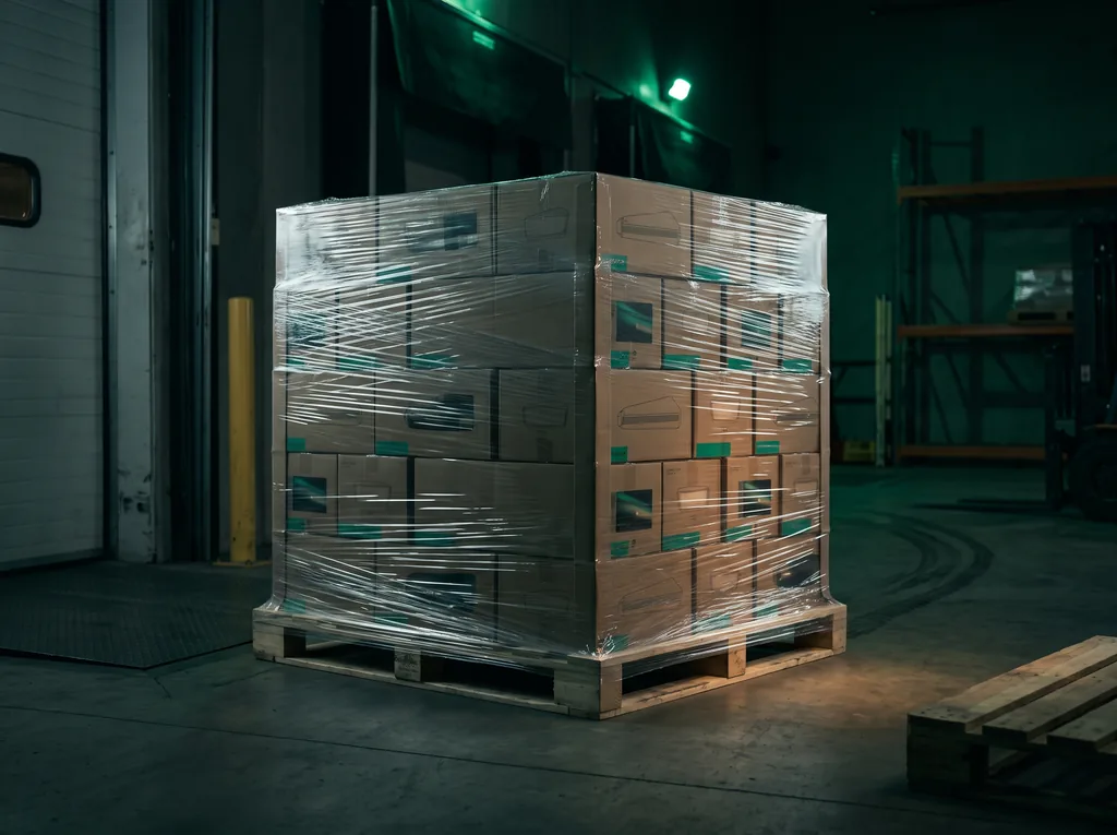 Pallet de iluminación LED listo para despacho nacional desde Caracas